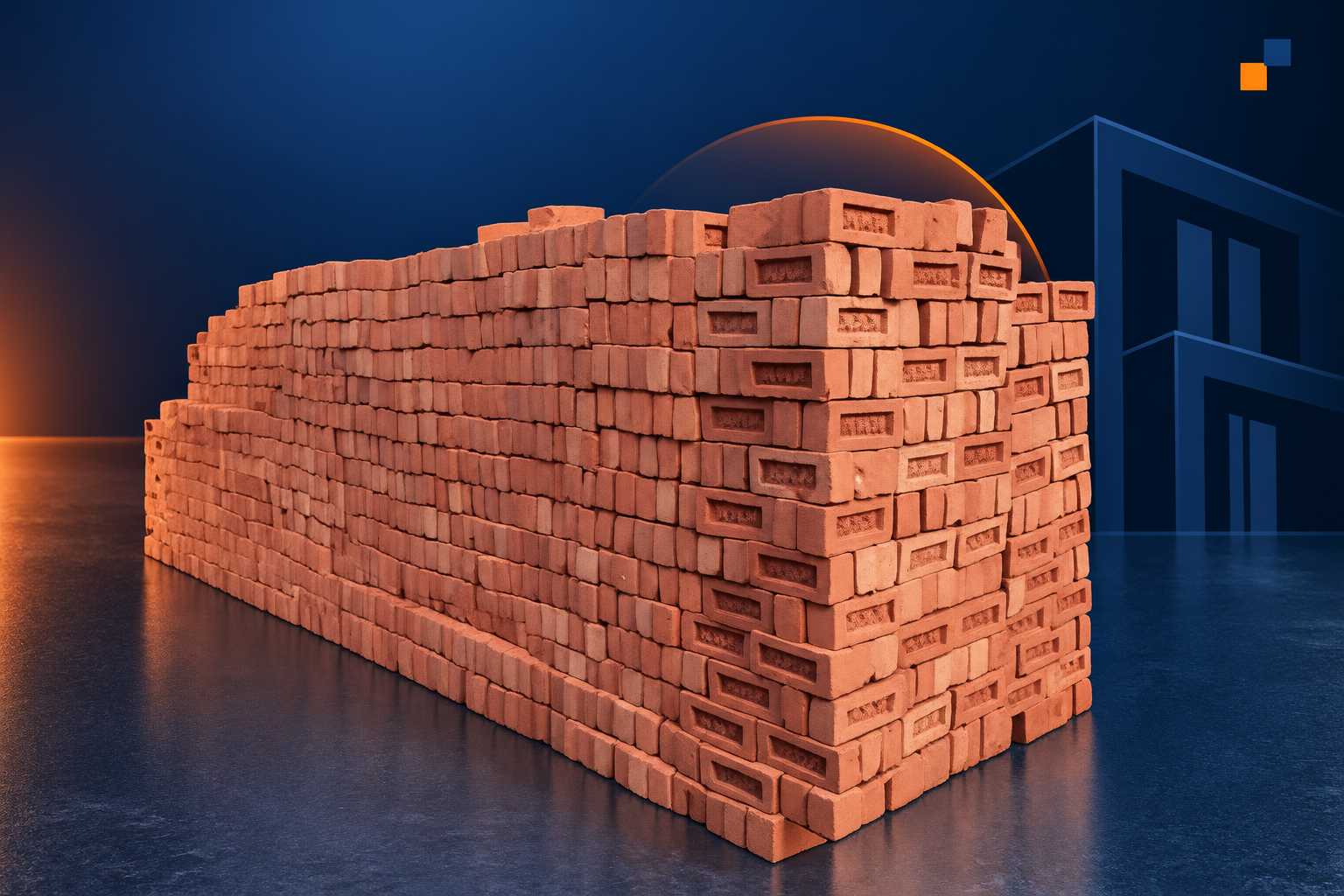 Red Brick, 9 by 4 by 4 inches